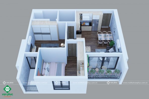 Thiết kế nội thất chung cư 68m2